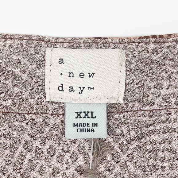 A New Day Animal Print Cami Size XXL Brown Plus Size Casual Earth Girl Summer - Picture 10 of 12